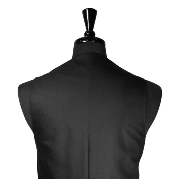 Mens Tartan Plaid Vest 40R Black Orange Wool Waistcoat Wedding Prom Formal Party - Picture 8 of 9